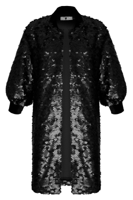Кафтан "Рубен" черное, пайетки