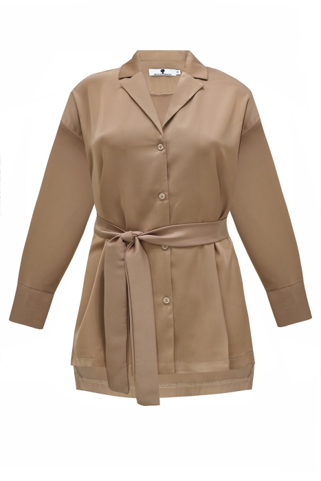 Костюм "Пикассо" бежевый, брючный, эко-шелк