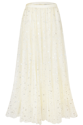 Юбка "Идлен" молочная с серебряными звездами, люрекс