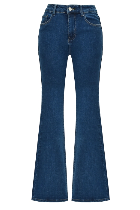 Джинсы "Даллас" синие клёш, утеплённые, стрейч, высокая талия