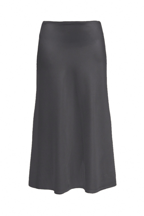 Юбка "атлас" эко-шелк плотный, графитовая (серая) (длина 80 см)