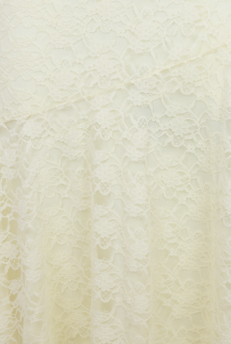 Юбка "Джесли" ванильная (желтая), кружево, с воланом по косой (100 см)