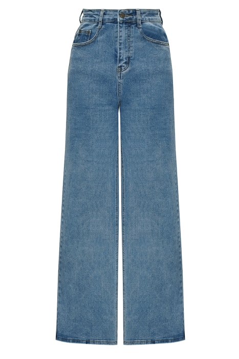 Джинсы 'Амстердам" голубые, стиль "трубы", стрейч, высокая талия