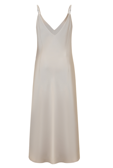 Платье - комбинация "Лолли" шелк (атлас ),макси, молочное, светло-бежевое