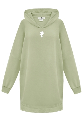 Худи "Эдисон" оливковое, удлиненное