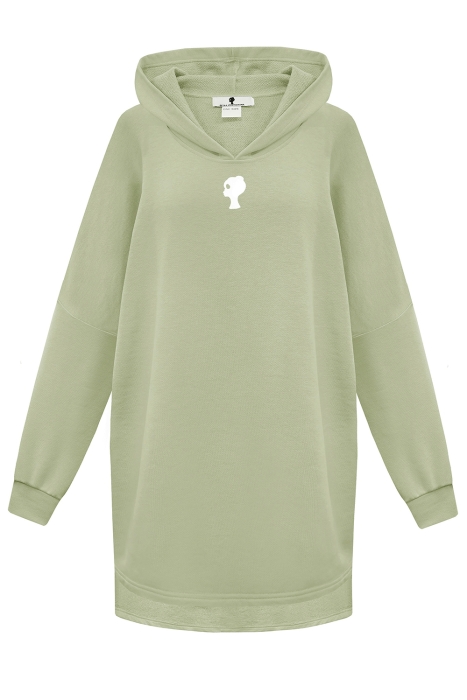 Худи "Эдисон" оливковое, удлиненное