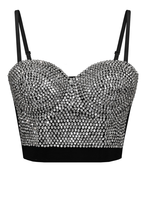 Топ - корсет "Жаннет" черный, со стразами