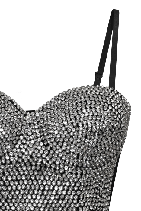 Топ - корсет "Жаннет" черный, со стразами