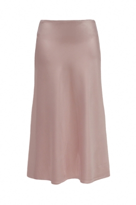 Юбка "атлас" эко-шелк плотный, пудровая (розовая) (длина 80 см)