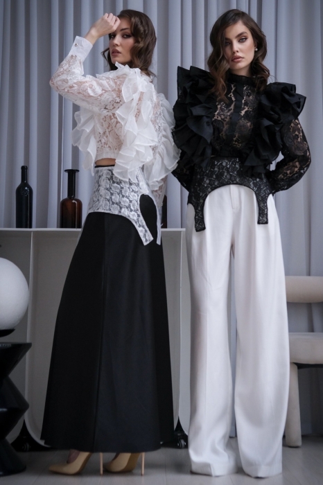 Брюки "Лорайн" белые, палаццо