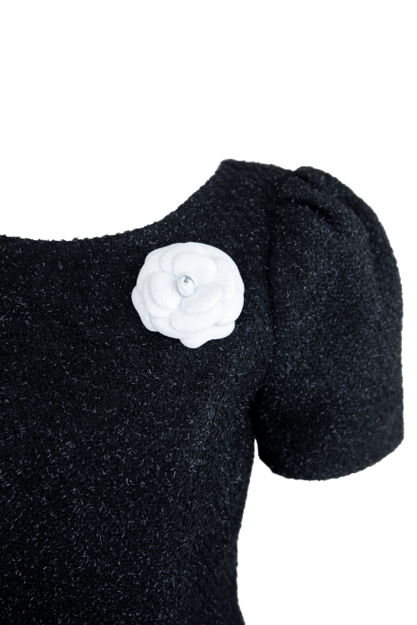 Платье "Оджи" черное, твид с люрексом