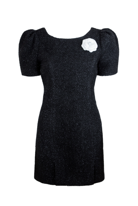 Платье "Оджи" черное, твид с люрексом