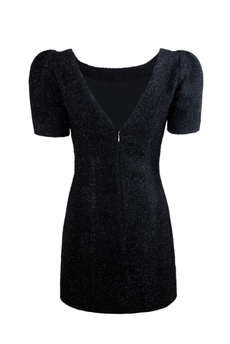 Платье "Оджи" черное, твид с люрексом