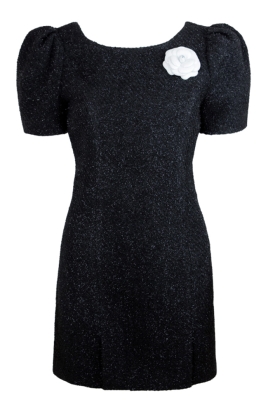 Платье "Оджи" черное, твид с люрексом
