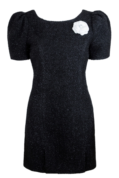 Платье "Оджи" черное, твид с люрексом