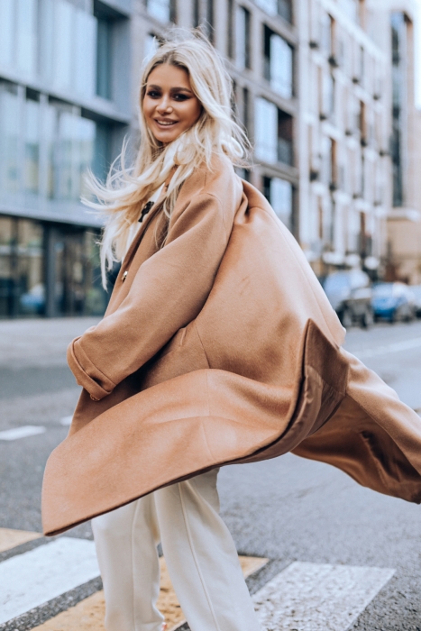 Пальто "New Лойя" бежевое