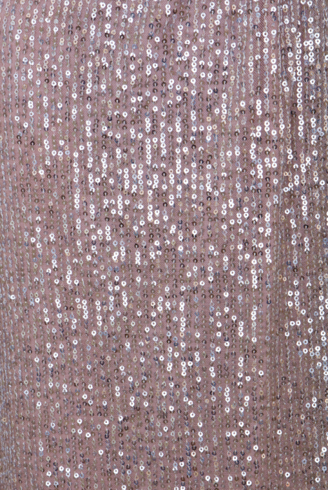 Платье "Сисиль, макси, розовое серебро, пудра, на запах, пояс из жемчуга