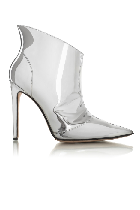 Ботильоны "Чарлис" лак шпилька серебристые