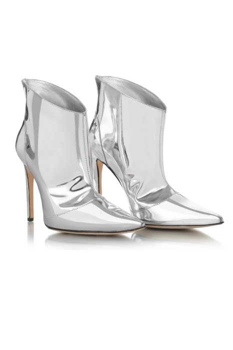 Ботильоны "Чарлис" лак шпилька серебристые