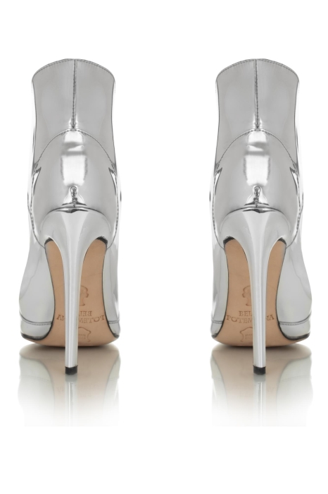 Ботильоны "Чарлис" лак шпилька серебристые