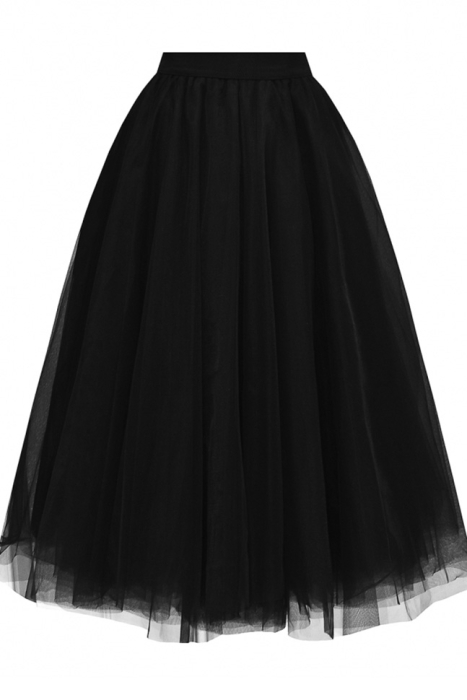 Юбка - пачка "Ирис" черная, фатин, пышная (80 см)