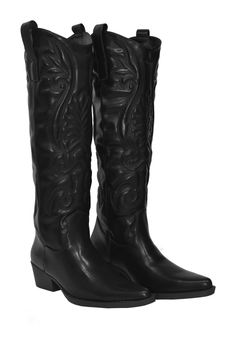 Сапоги "казаки" черные, вышивка
