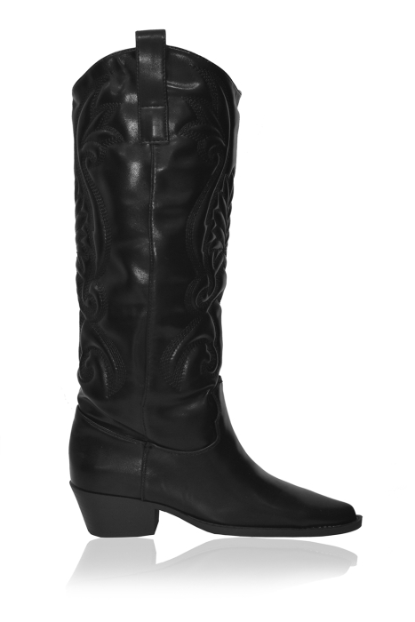 Сапоги "казаки" черные, вышивка