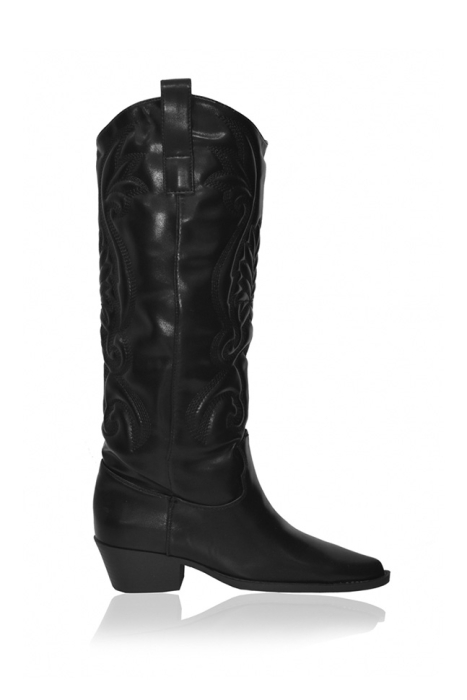 Сапоги "казаки" черные, вышивка