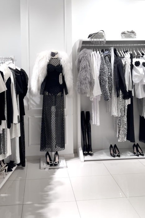 Шуба (полушубок) "Николет" серая, мех лама (натуральный), мини 60 см