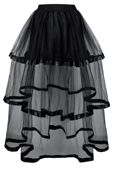 Юбка "Бэкки" черная, фатин с атласной лентой, макси (100 см)