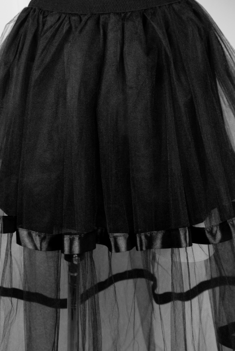 Юбка "Бэкки" черная, фатин с атласной лентой, макси (100 см)