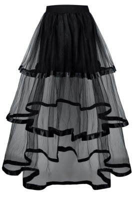 Юбка "Бэкки" черная, фатин с атласной лентой, макси (100 см)