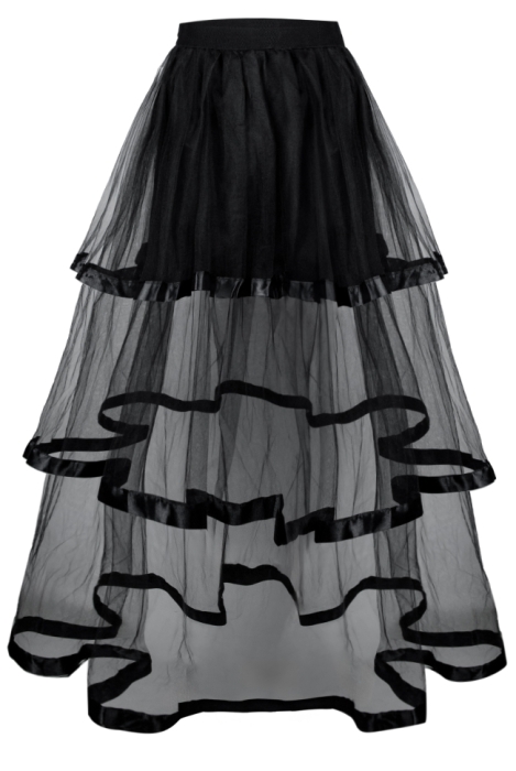 Юбка "Бэкки" черная, фатин с атласной лентой, макси (100 см)