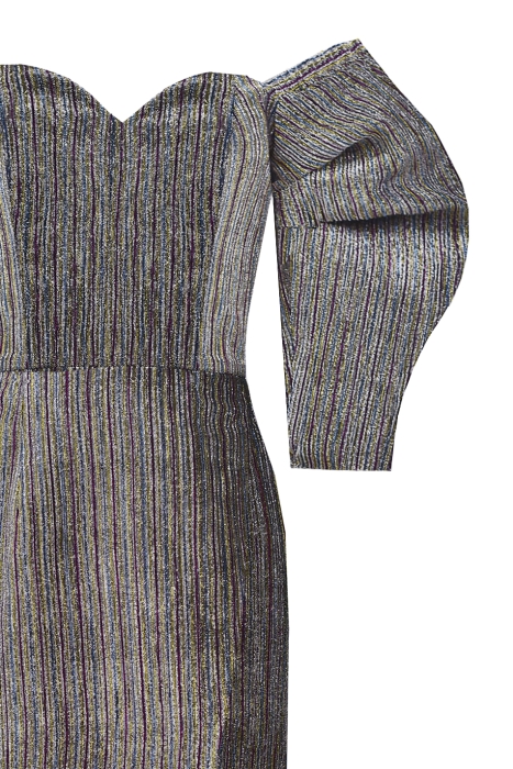 Платье "Эльзи" серебристое, плиссе