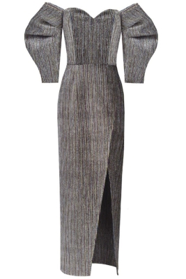 Платье "Эльзи" серебристое, плиссе