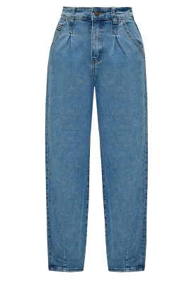 Джинсы 'Атланта" голубые, стиль "мом", стрейч, высокая талия