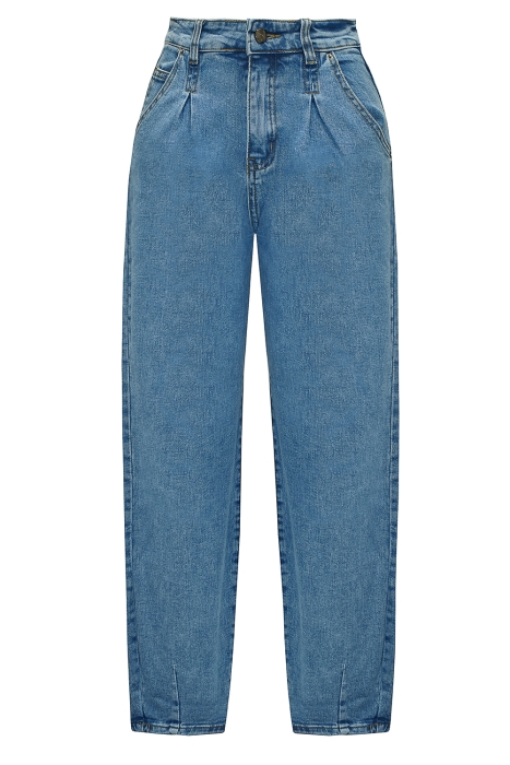 Джинсы 'Атланта" голубые, стиль "мом", стрейч, высокая талия