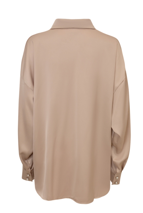 Блуза - рубашка "Дэрил" нюдовая, атлас (шелк)