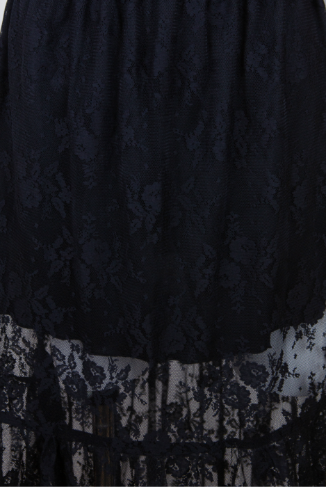 Юбка "Мэлоу" черная, кружево, с воланом (100 см)
