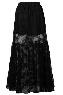 Юбка "Мэлоу" черная, кружево, с воланом (100 см)