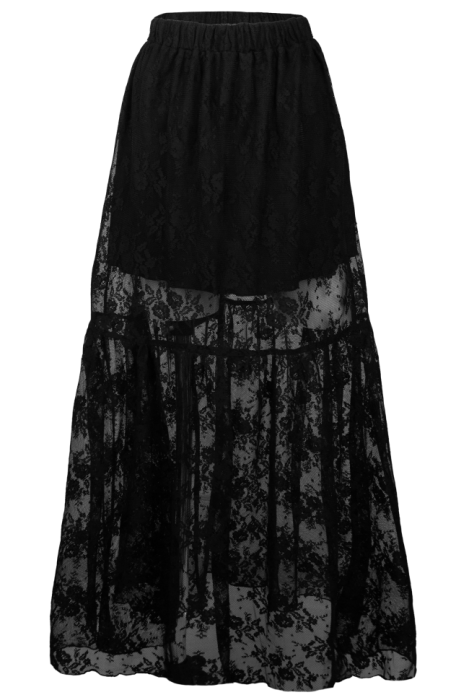 Юбка "Мэлоу" черная, кружево, с воланом (100 см)