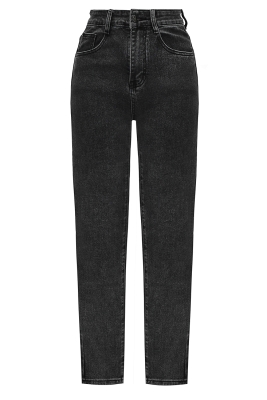 Джинсы "Чикаго" темно-серый графит, стрейч, зауженные, высокая талия