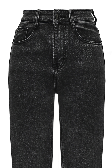 Джинсы "Чикаго" темно-серый графит, стрейч, зауженные, высокая талия