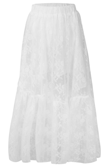Юбка "Мэлоу" белая, кружево, с воланом (100 см)
