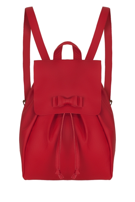 Рюкзак красный кожа