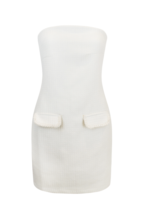 Костюм "Элойс" бежевый (платье мини + жакет укороченный)