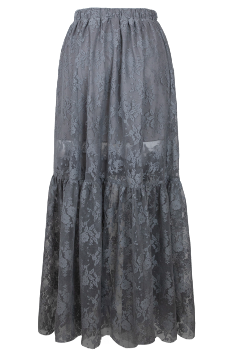 Юбка "Мэлоу" серая, кружево, с воланом (100 см)