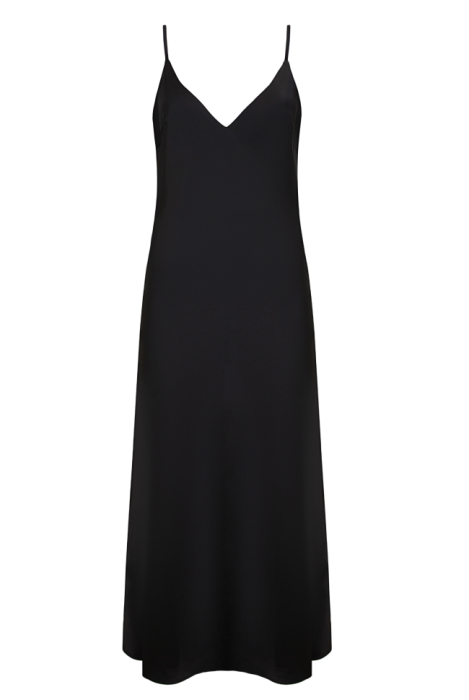 Платье - комбинация "Лолли" шелк (атлас), макси,черное