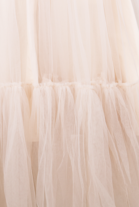 Юбка "Милен" нюдовая, с воланом, фатин, макси