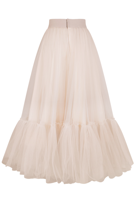 Юбка "Милен" нюдовая, с воланом, фатин, макси